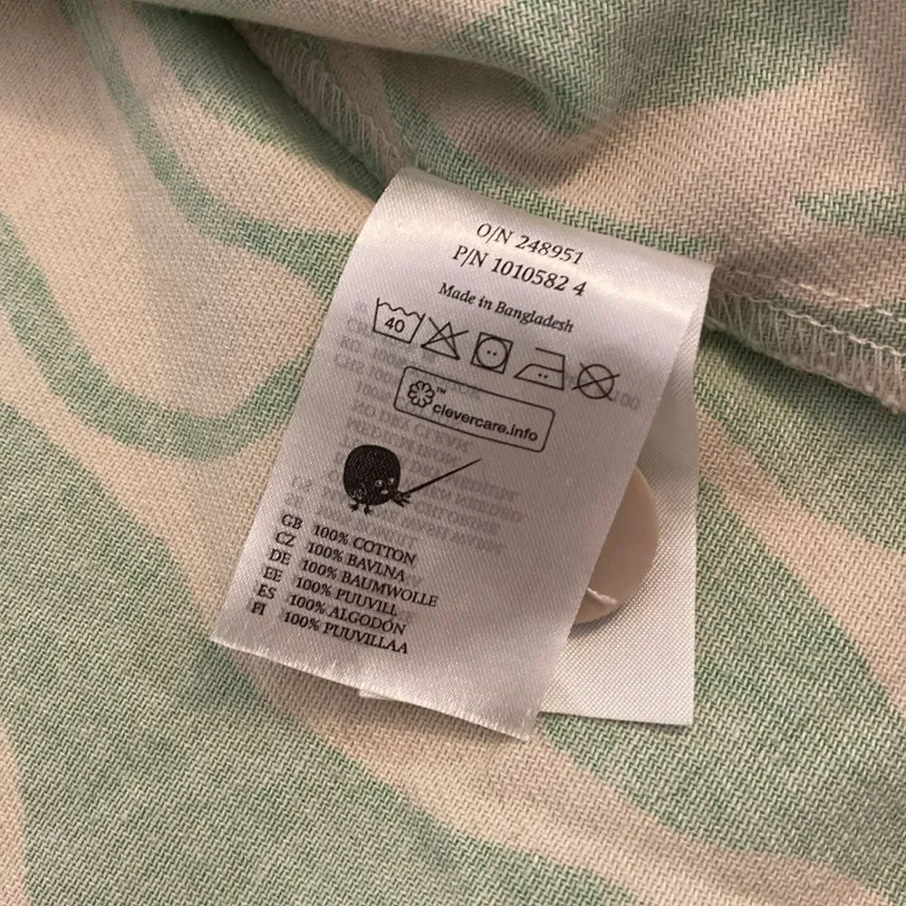 Monki Cotton Twill Swirl Print Shirt in Green Size Small - Picture 11 of 13
